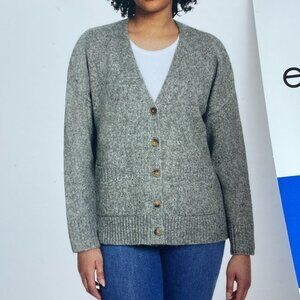 Ella Moss Womens Button-Up Cardigan Sweater L Green Soft  NWT 1375